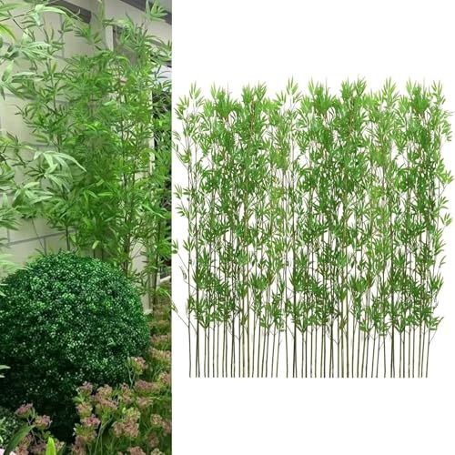Realistiska konstgjorda bambuväxter for hem- och kontorsinredning - Inomhus- och utomhuslandskapsdekorationer(1.5m Tall 50 Pack)