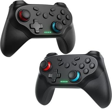 Gamrombo 2pcs Wireless Controller for Switch/Switch 2/Lite/OLED, Compatible with PC/Android/iOS, with Wake-Up, Screenshot, Dual Vibration, 6-Axis Sensor, Turbo Function