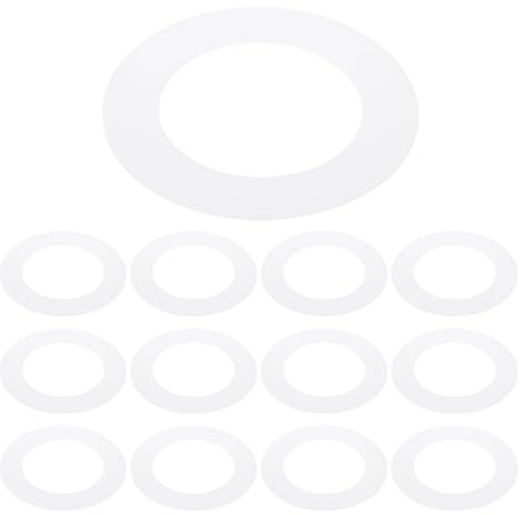 PATIKIL 3.2 ID 4.9 OD Plastic Trim Ring, 12 Pcs Ceiling Light Goof Rings Matte Circular Light Cover Lighting Fixture for Ceiling Wall Recessed Can Downlights, Translucent Matte White