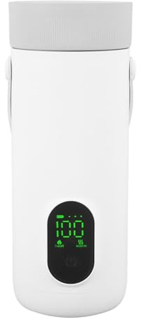 Tosuny Reisekessel, Tragbarer Mi ni Wasserkocher mit 27000 mAh Batterie und Intelligenter Temperaturregelung, Heizungsheizung Im Heißwasser für Camping Wandern Im Freien, 350 Ml (white)