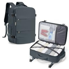 SZLX Ryanair Handbagage 40x30x20 Ryggsäck Damryggsäck för laptop Easyjet Bag Resryggsäck Handbagage Vattentät arbetsryggsäck för män Sportryggsäck med skofack Svart