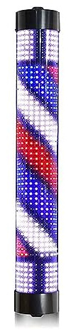 Lampe LED d'extérieur pour barbier – Panneau lumineux rotatif pour salon de coiffure – Décoration murale avec rayures
