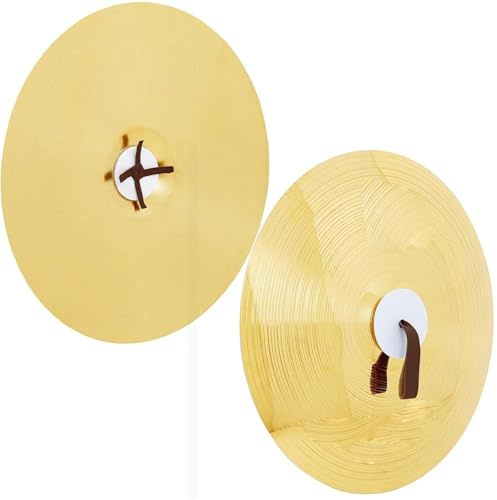Platillos 1 Par De Instrumentos Banda Montaje Percusión Aleación Platillo Cobre Con Cuerda Dedo Para Fiesta Escenario(14 Inch)