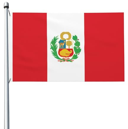 Banderas decorativas de doble cara para fiestas, bandera de Perú impresas para interiores y exteriores, con ojales para colgar