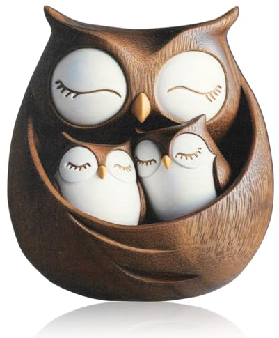 Eule Dekofiguren Wohnzimmer, 2D Flach Deko Eule Figuren, Eulen Geschenk | Geburtstagsgeschenk Eule Moderne Dekofigur, Holz Deko Figuren Eule, Lustige Holzfiguren für Schreibtisch Bücherregal Deko