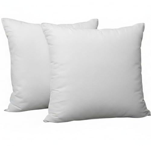 NOVOTEXTIL Relleno de Cojín 40x40 Pack 2 Unidades – Fibra Hueca Siliconada Mullido y Suave – Hipoalergénico y Antiácaros – Firmeza Blanda 470 gr/m² – Relleno Cuadrado para Cojines de Sofá y Cama