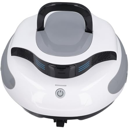 HELEVIA Aspiradora de Piscina Inalámbrica, Limpiador Robótico Automático de Piscina con IPX8 Resistente Al Agua, Acoplamiento Automático, Batería de 5000 MAh, Tiempo de Ejecución de (Enchufe Europeo)