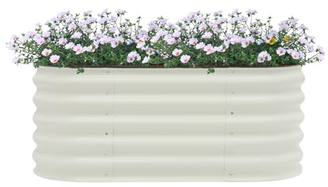 Set di aiuole rialzate in metallo 6 in 1, design modulare, base aperta, durevole e versatile, ideale per verdure, erbe, fiori e frutta, perfetta per balcone, terrazza, giardino e serra
