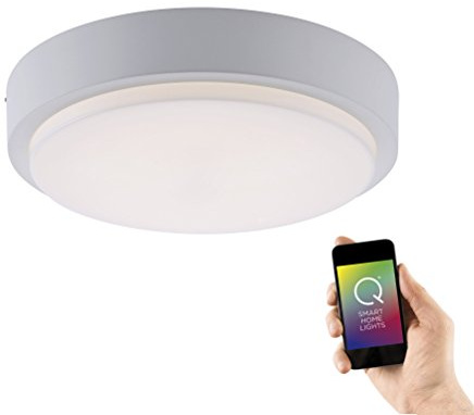 Paul Neuhaus Q-LENNY smarthome LED Fassaden Wand-Deckenleuchte rund weiß | Smart Home, RGBW Farbwechsel, 1060 Lumen, 11 Watt, dimmbar per Fernbedienung