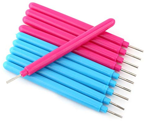 Cikonielf 10Pcs Paper Quilling Slotted Tools Multifunction Set, Paper Rolling Pen and Slotted Needle Pen for Art Craft DIY
