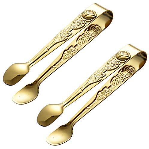 Cabilock 2pièces Pince à Nourriture Acier Inoxydable Avec Design Émaillé Idéale Pour Glaces Sucre Et Fruits à Domicile Ou Au Restaurant