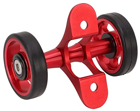 Bewinner Easywheel Doppel Hinterräder für Brompton Faltrad, Fahrradschutzblech Verlängerungsrollenbaugruppe, Aluminiumlegierung(Rot)