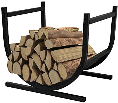 SCENDOR 17.5 Firewood Log Rack - U-Shaped Heavy-Duty Iron Log Rack for Indoor/Outdoor Storage