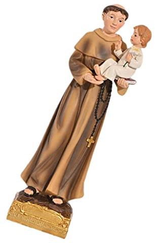 Abaodam Zarte Harz Skulptur Heiligen Antonius Statue Religiöse Deko Figur Home Desk Ornament Vintage Stil