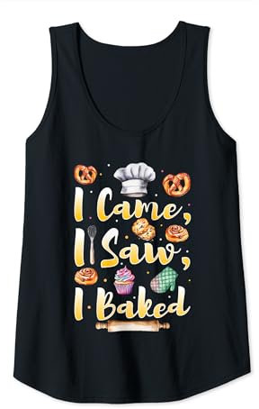 Humorous I Came, I Saw Slogan for Veteran Pastries Baker Tank Top