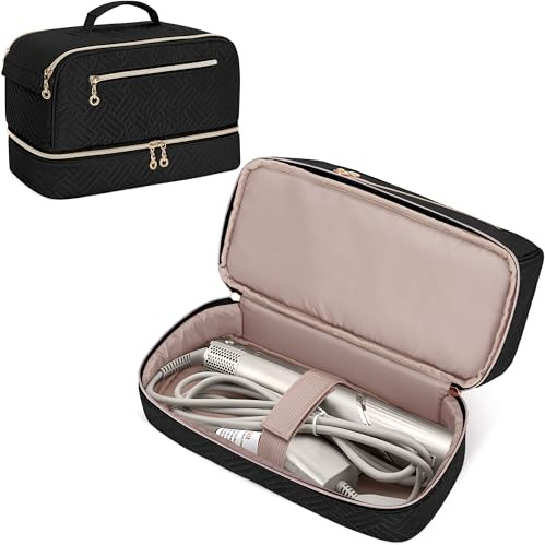 Teamoy Doppellagiger Reise Tasche Für Dyson Airwrap Styler, Schwarz