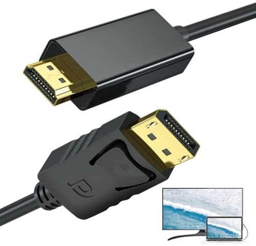 Adaptateur Display Port HD, câble Display Port,DP audio vidéo HD - Câble adaptateur HD, câble unidirectionnel HDTV, prise en charge 4K pour TV, moniteur, bureau