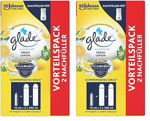 Glade Touch & Fresh (Brise One Touch) Nachfüller Doppelpack, Fresh Lemon 2 x 10 ml (Packung mit 2)
