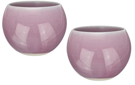 QUARKZMAN 2 Tazones de Té Hechos a Mano de 150 ml / 5 Oz con Decoración de Grietas de Hielo, Taza de Té China Japonesa de Cerámica Gong Fu para Regalos de Oficina y Hogar, Púrpura