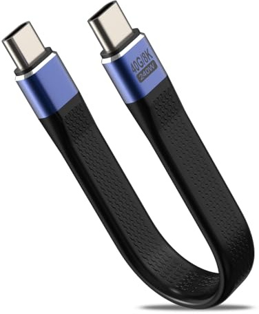 Pixelure 240W USB C auf USB C Kabel Kurze, 40Gbps USB4.0 Typ-C Kabel Kurz Ladekabel PD Schnellladung, Typ-C Kabel Flach Flexibel Daten 48V5A/8K@60Hz für SamsunS25 S24/Phone 15 16