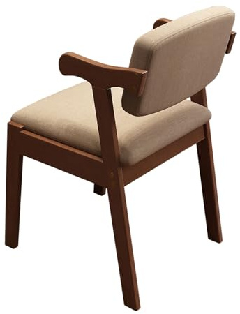 Silla de escritorio de madera de nogal con cojín de lino, sillón ergonómico para comedor, silla de lectura con respaldo para cocina y dormitorio