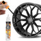 AAROVIBE Rimuovi Graffi Auto, Penna Ritocco Cerchioni Auto Nero Lucido, 2 in 1 Vernice Riparazione Graffi Cerchi, Vernice per Cerchioni Facile e Veloce, Kit Ritocco per Cerchioni in Lega (Nero)