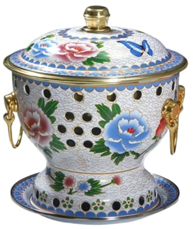 Faitout en cuivre - Fait à la main - Shabu traditionnel - Pour usage domestique - Antiadhésif - Design en cuivre cloisonné - Style ancien pour la cuisine