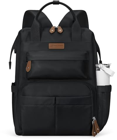 Maelstrom Laptop Backpack, Fits 15.6-17.3 Inch Travel Backpack Gift for Women Men, Waterproof College School Computer Bag, Anti-theft Business Work Bag with Luggage Strap (Black, 17.3 Inch)