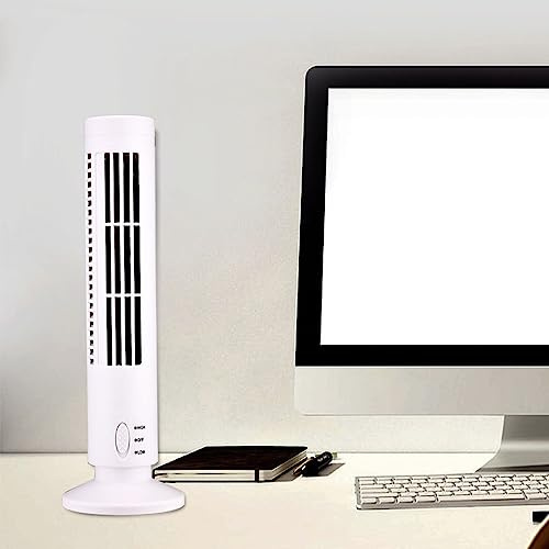 Yctze Ventilateur Tour USB Portable sans Pales avec 2 Vitesses et Modes de Vent – ​​Idéal pour Chambre à Coucher, Salon et Usage Domestique, Ventilateur de Refroidissement Vertical Sûr et économe en