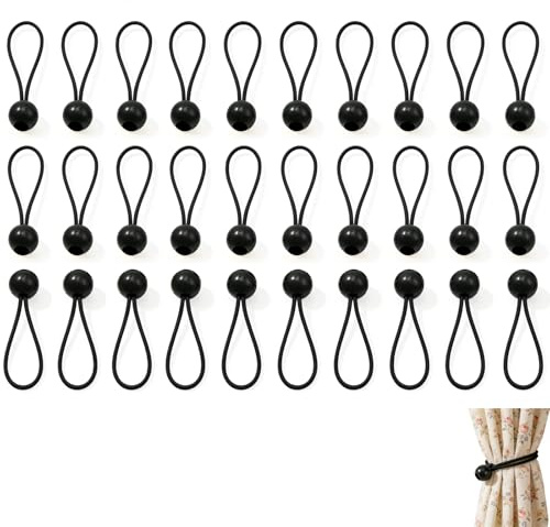 30 Pièces Tendeurs Élastiques Flexibles de 10 cm, Sandows Élastiques Résistants - Parfaits pour Les Tentes de Camping, Les Bannières, Les Tentes de Jardin et Les Bâches (Noirs)