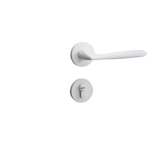 EKalgretrA Manillas Para Puertas Cerraduras de seguridad for puertas dormitorio, cerraduras puerta mecánicas silenciosas for baño, blancas con manija silenciosa, herrajes for muebles for el hogar(C)