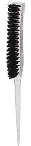 Spazzola per stuzzicare la coda di ratto per esterni Manico glitterato Spazzola per capelli per pettinatura in nylon morbido con cotonatura posteriore per pettinatura della schiena (Argento)
