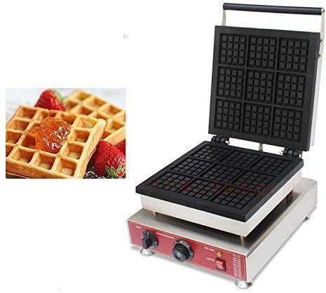 CGOLDENWALL NP-901 9pcs Commercial Waffle Iron Maker Non-stick Waffle Stove Electric Belgian Waffle Machine Baker (220V)