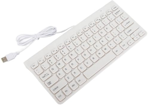 VBESTLIFE Pack de Teclado de Juego y Gaming Ratón óptico con Cable USB Teclado Ultra Delgado para Computadora Portátil/PC(Blanco)