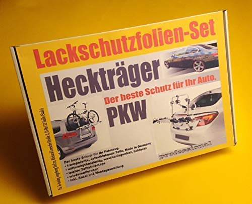 Lackschutzfolien-Komplett-Set, transparent, universal für alle gängigen Heckträger/Fahrradträger für PKW Limousine, Kombi, Cabrio, SUV