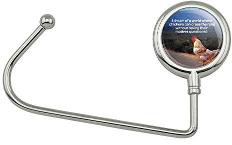 GRAPHICS & MORE Dream World Chickens Cross Road Funny Purse Bag Hanger Holder Hook