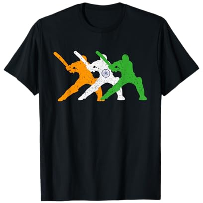 Indian Cricket Team Cricketer Fan Batsmen Flag Of India Gift T-Shirt