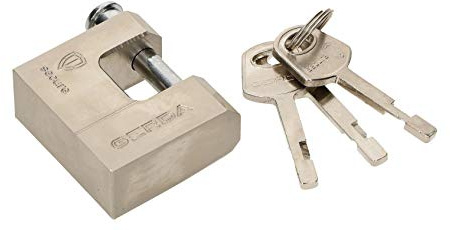 KOTARBAU® Förstärkt mässing gardinlås 50 mm monoblock hänglås med bult inbrottsskydd bygellås härdat massivt lås