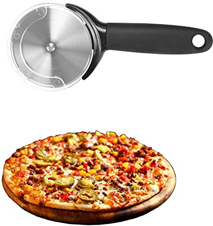 Rotelle Tagliapizza Rotonda Professionale,φ9cm Rotella Pizza,Acciaio Inox Lame con AntiRivestimento,Manico Impugnatura Silicone Antiscivolo,per Pizza,Torte e Pie,Waffle,Pane Lavabile in Lavastoviglie