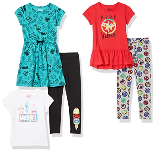 Amazon Essentials Disney | Marvel | Star Wars | Frozen | Princess Girls and Toddlers' Mix-and-Match Outfit Sets, Multipacks