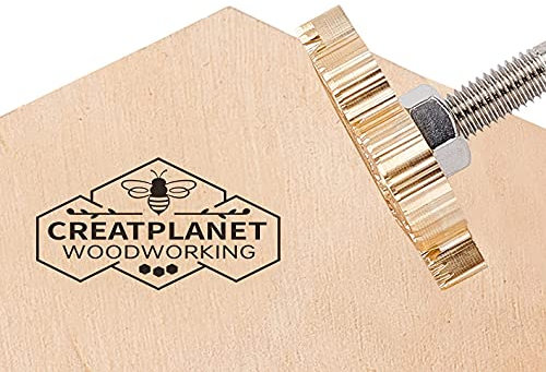 CREATPLANET Custom Wood Branding Iron 1.2 Leder Branding Iron Stamp Custom Logo Heat BBQ Stamp Mit Messingkopf Und Holzgriff Zum Backen Holzbearbeitung Handgefertigtes Design - Biene # 2