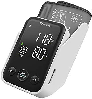 TrueLife Pulse B-Vision Blutdruckmessgerät Oberarm mit LED-Display, Digital Messgerät, Bewegungsanzeige, Arrhythmie-Erkennung & Pulsmessung, 2×120 Speicher, WHO Ampel-Farbskala, Zwei Betriebsarten
