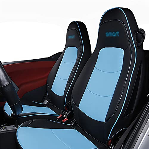 HOWWO Auto Voll Wickeln Sitzbezug Leder Dekoration für Smart 451 450 Fortwo Vier Jahreszeiten Atmungsaktiv Nicht Bewegt Sitzkissen Auto Styling