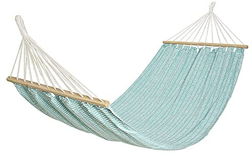 Hängematte Grün Türkis gestreift Stabhängematte Outdoor Hängeliege 100x200cm