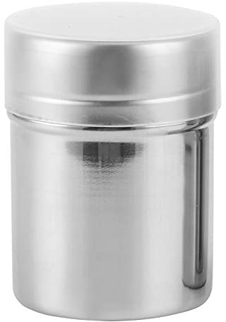 Powder Sugar Shaker with Lid, Fine Mesh Shaker Cinnamon Icing Sugar Powder Flour Sifter Stainless Steel Chocolate Coffee Sifter Sprinkler Dredgers(M)