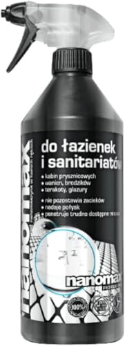 NANOMAX Badreiniger Spray – Kalkreiniger & Fliesenreiniger für Bad, Dusche, WC und Badewanne – Entfernt Kalk & Schmutz, streifenfreier Glanz, geeignet für Fugen und Oberflächen 500 ml