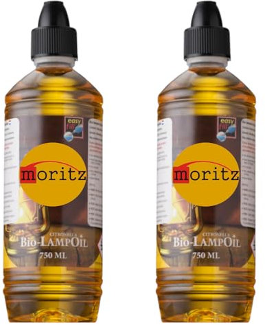 2 x 750 ml Moritz Bio Lampenöl Citronella für Fackeln Öllampen Sturmlaternen Wandfackeln