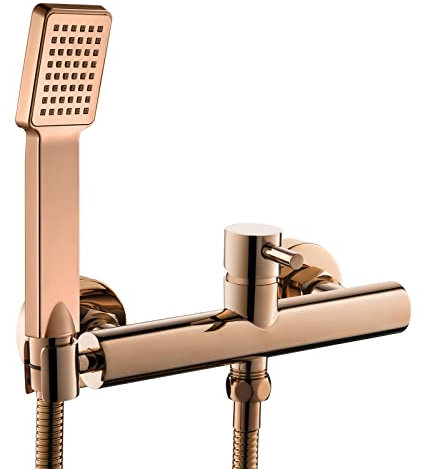 Étagères de salle de bain exquises Pulvérisateur de bidet à main pour toilettes, kit de pulvérisateur de robinet d'eau chaude portable en laiton Robinet de bidet mural à 2 trous avec eau chaude et fro