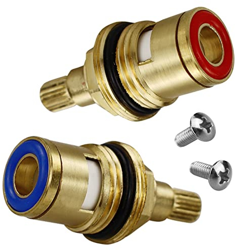 2 Sets Ersatz-Keramik-Wasserhahn-Kartusche 1/2 Umdrehung 20 Spline, Wasserhahn-Stopfbuchsen-Dichtungen Reparaturset, Wasserhahnventil für Dusche Badezimmer Wasserhähne mit Unterlegscheiben, Massives