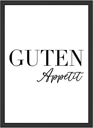 WBdesignz Guten Appetit Esszimmer Dekoration Wanddbild Küche Poster Bild Essen Wanddeko (ohne Rahmen)